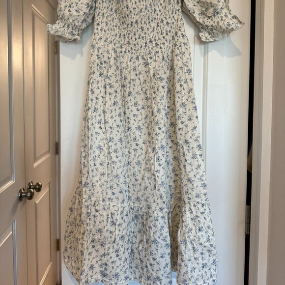 Floral Blue and White Midi Dress - Picture 2 of 3